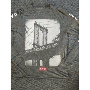 Womens Soft Long Sleeve Gray Knit Aeropostale NYC Top Shirt Size S/P